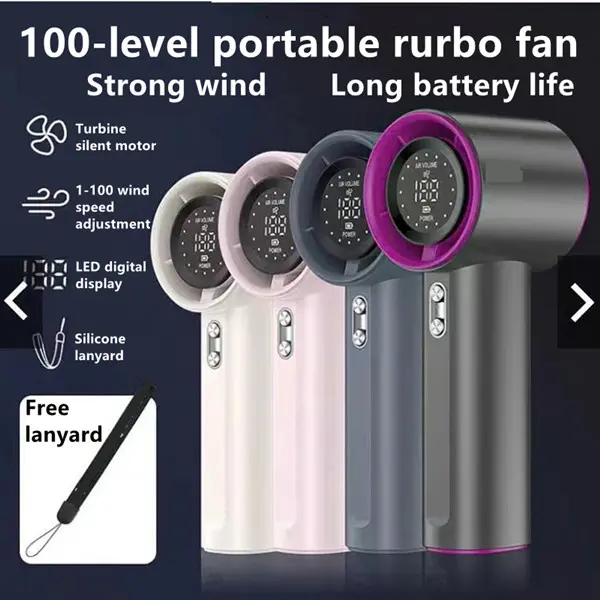 【Strong wind Long battery life】4000mAh Handheld Fan High quality Mute100 gear adjustment Large capacity battery portable outdoorSmall fan