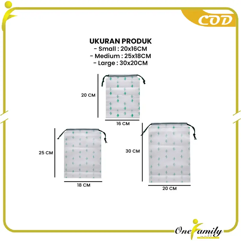 [COD] OFM Paket Hemat 3PCS C33 Travel Pouch Kaktus Organizer Bag Tempat Penyimpanan Serbaguna 7