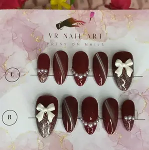 kuku palsu pita / kuku palsu lebaran / fake nails hand made / press on nails premium / kuku palsu nail art / kuku palsu custom