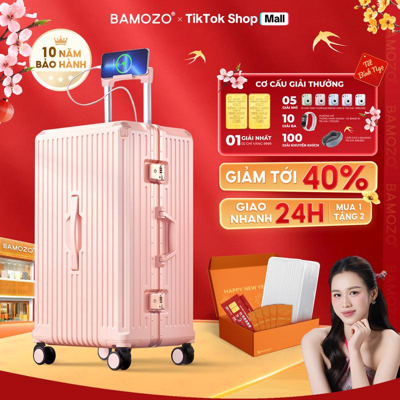 GIẢM TỚI 500K Vali Size Lớn Bamozo Ultrapack Khung Nhôm Size 22 24 Cao Cấp Bịt 4 Góc Chống Va Đập Tăng 30% Sức Chứa Bảo Hành 10 Năm - Tặng bọc _Ultrapack