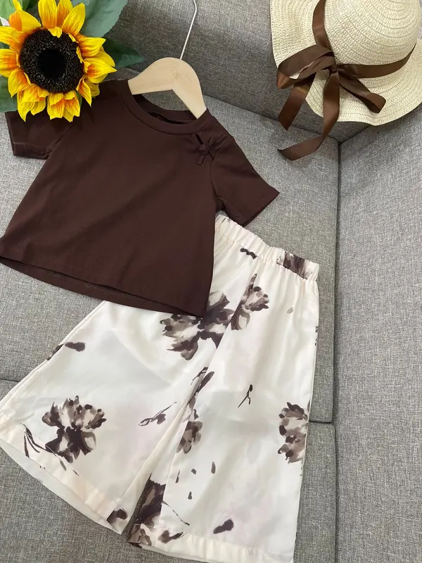 [KIDSFASHIONKOLEKSI] Setelan Cheonsam Hazel Brown  Anak Perempuan Motif Ash Flower 3