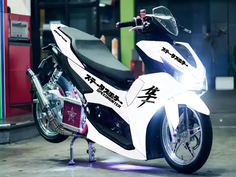 STRIPING || CUTTING STICKER/STRIPING YAMAHA AEROX 155 NEW || STIKER AEROX 155 NEW STRIPING LIS VARIASI Motorcycle 4