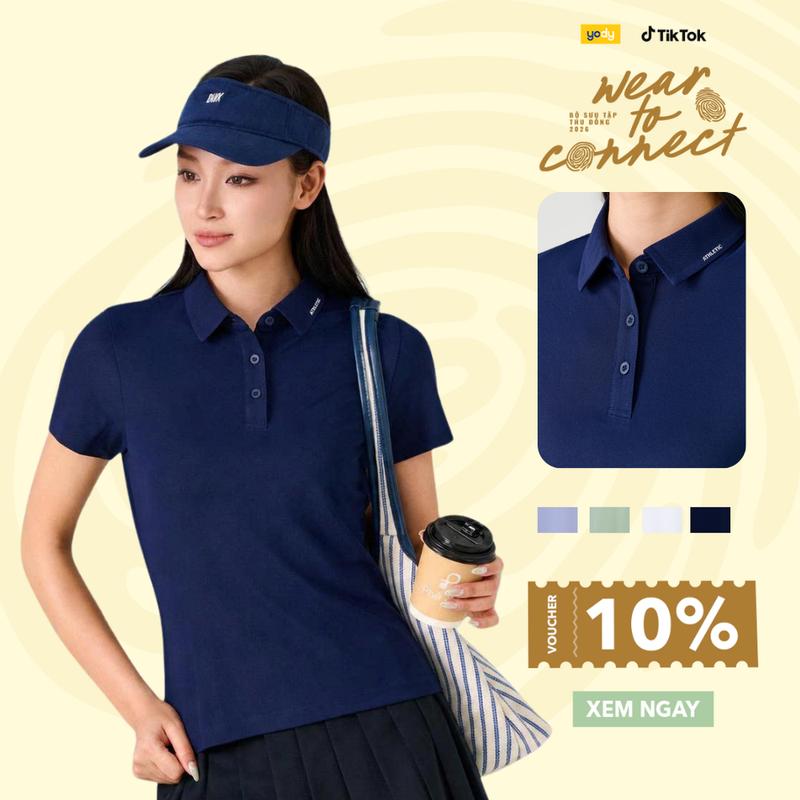Áo polo nữ YODY In ATHLETIC phong cách trẻ trung, lịch sự, phù hợp mặc đi làm,…
