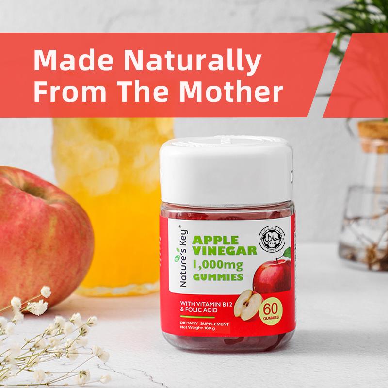 Product Introduction of Nature’s Key Vegan Apple Cider Vinegar Gummies (ACV) with Folic Acid, Vitamin B6, B12, Pomegranate, and Beet, 60 count 10