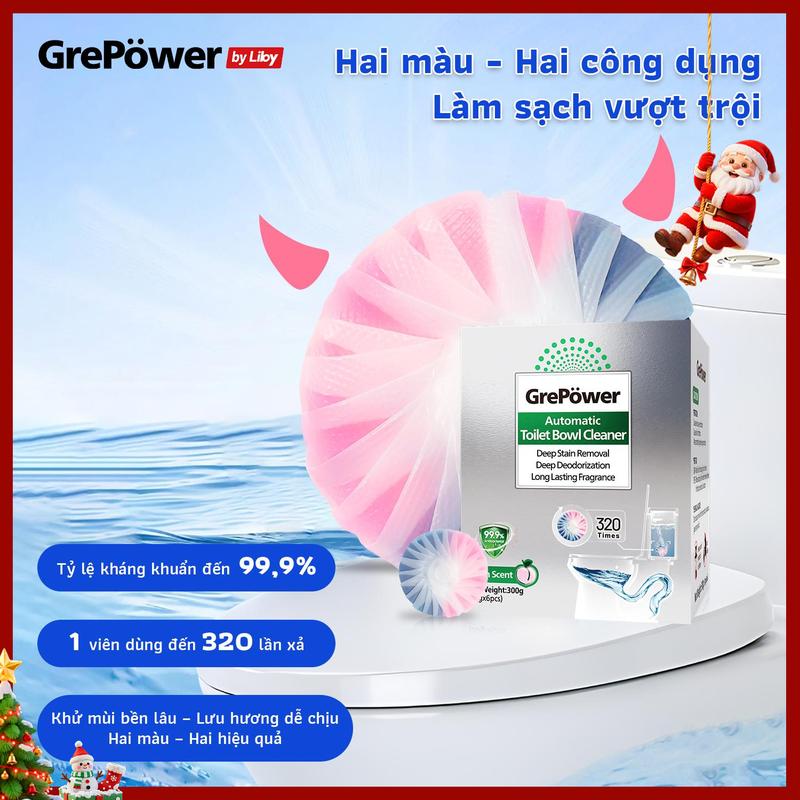 Viên Thả Bồn Cầu Liby 2 Màu – GẤP ĐÔI HIỆU QUẢ: Vừa TẨY CẶN vừa KHỬ MÙI!