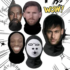 Topeng Ugly Face Lucu 3D Fullprinting Motif Meme Unik Kreatif Nailong Tabir Surya Kulit Masker Ekspresi Wajah Abstrak untuk Gaya Berbeda