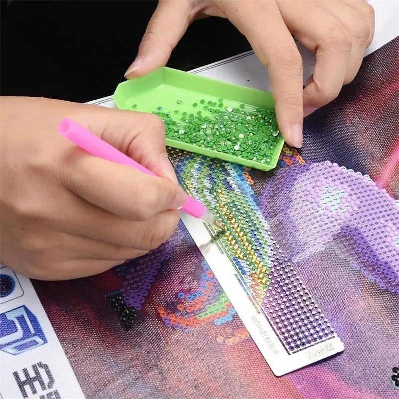 Thước Thêu Kim Cương 5D, 1 Cái, Phụ Kiện Vẽ Tranh Thêu, Thước Vẽ Kim Cương Lưu Trữ, Dụng Cụ Khoan Chấm, Thước Lưới Thêu Kim Cương, Thước Thép Không Gỉ, Dụng Cụ Thước 1