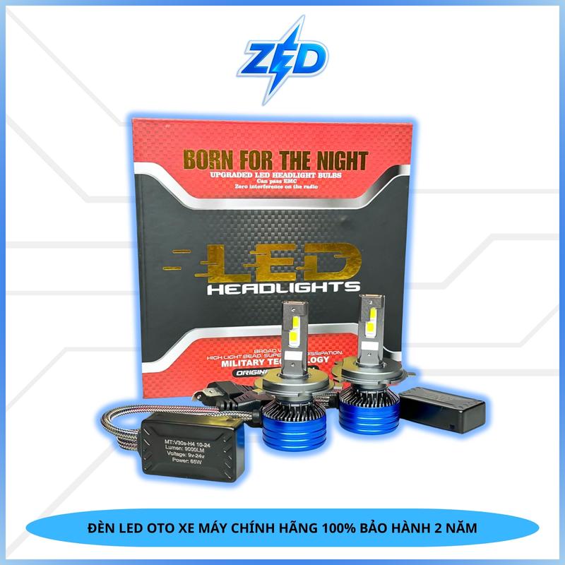  Đèn Pha LED V30S MT Sáng Trắng Gom Chiếu Xa 65W 9 24V Điện Bình LẮP Ô TÔ XE MÁY Chân H4 H11 HB3  9005  - Phụ Tùng 