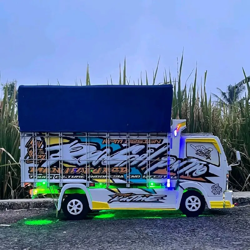 Mainan Truk Oleng anak-anak Full Variasi Lampu Bonus Terpal rc excavator Miniatur 1