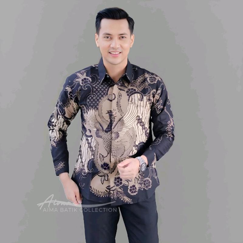 Baju Batik Pria Keren Kemeja Batik Pria Lengan Panjang Batik Seragam Ukuran M L XL XXL Katun 0