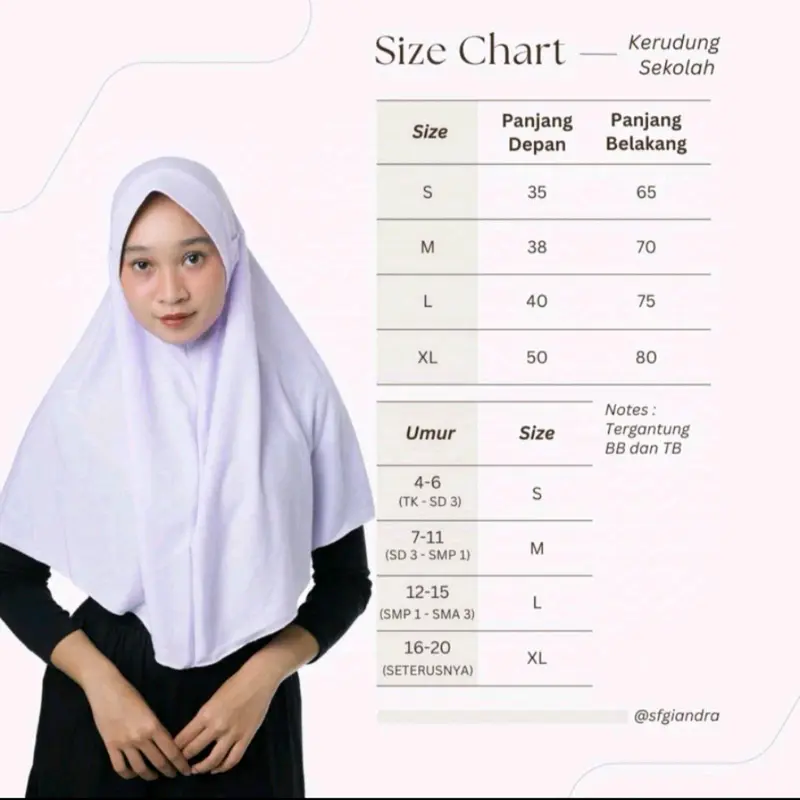 KERUDUNG SEKOLAH SD SMP SMA / KERUDUNG MODEL PITA TUTUP / Hijab instan TUTUP KAIN VIRAL BY ZAYN HIJAB Jilbab Serut Muslim  Panjang Nyaman 8