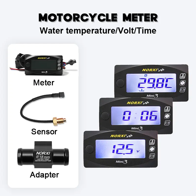Đồng Hồ Đo Nhiệt Độ Mini3, Kiểu Xe Máy, Đo Voltmeter Và Thời Gian, Thích Hợp Cho YAMXHA, NMAX, XMAX, TMAX, Đồng Hồ Đo Nhiệt Độ Nước Kỹ Thuật Số LED, Hình Vuông, Thông Dụng