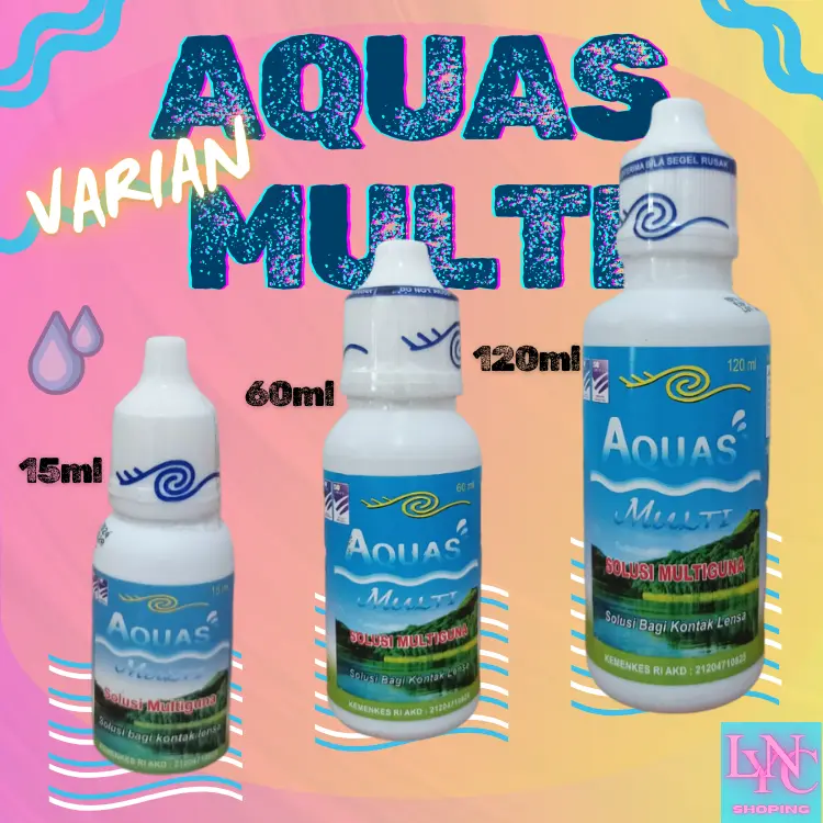 AQUAS MULTI Varian Air Softlens 60ml 120ml 15ml Cairan Eye  Lensa Tetes Soflen 0