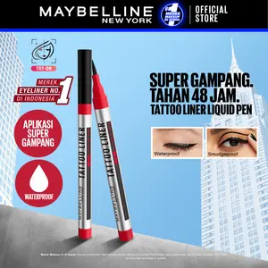 MAYBELLINE Tattoo Liner 48H Liquid Pen Eyeliner Waterproof Make up Line Tattoo High Impact Tahan Lama 48 Jam Hitam