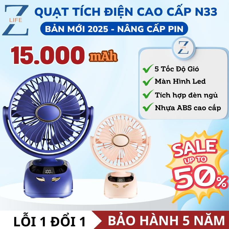 Quạt Sac Điện Mini Để Bàn Quạt Mini Tích Điện Có Đèn Ngủ Kẹp Bàn Tiện Lợi Tiết Kiệm Pin Màn Hình Led Tiếng Ồn Thấp quạt goojodoq