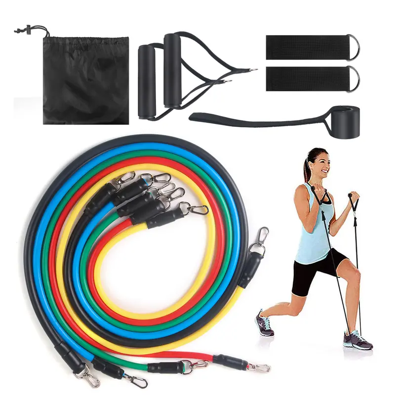 Bộ Dây Kháng Lực Tập Thể Dục, 11 Món, Tập Luyện Bài Tập Thông Dụng Tại Nhà, Dây Co Giãn, Thắt Lưng Kháng Lực 6
