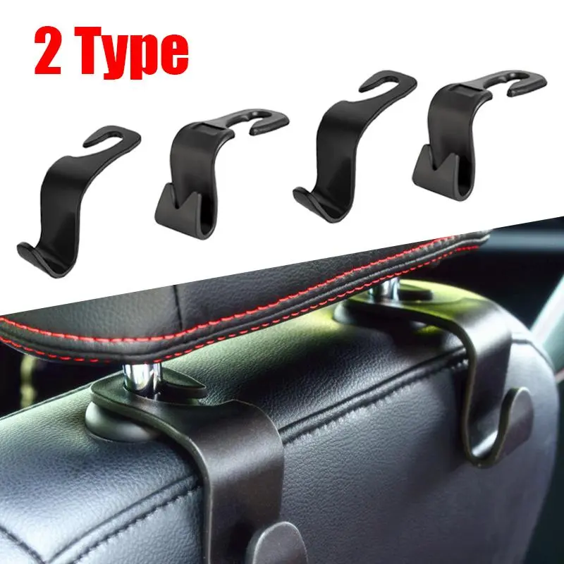 2Pcs Universal Car Seat Hook Rear Interior Portable Hanging Bag Holder Storage Bag Wallet Cloth Decorative Ornaments Storage