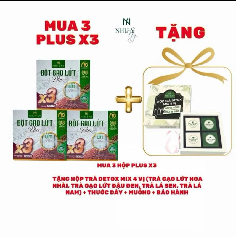 [ Mua 3 Được 5 ] Bột Gạo Lứt Plus - X3 Như Ý NY - Tặng Bộ Quà Tặng (2 Hộp Bột Gạo Lứt mini+ Tặng 1 Thước Dây + 1 Phiếu bảo hành)