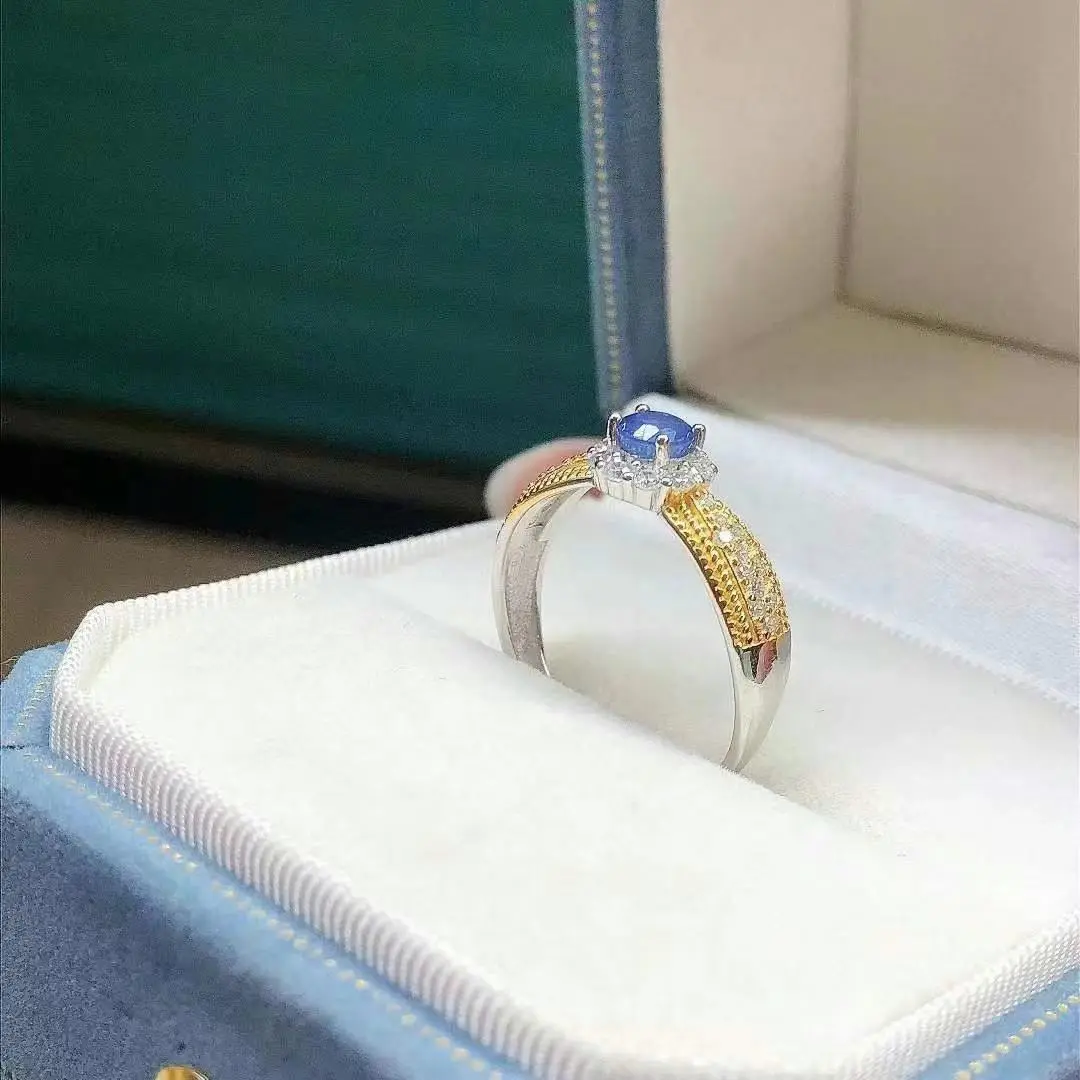 New Sapphire Ring Classic style natural sapphire ring