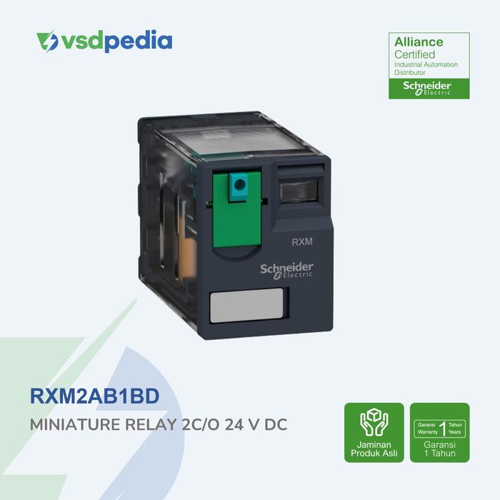 Gambar SCHNEIDER HARMONY ELECTROMECHANICAL RELAY MINIATURE PLUG-IN RXM2AB 2C/O 12A 8 PIN, 24VDC / 230VAC, DENGAN / TANPA LED, RXM2AB*** - 24VDC, Tanpa LED - RXM2AB1BD, 1 dari vsdpedia Kota Administrasi Jakarta Timur 3 Tokopedia