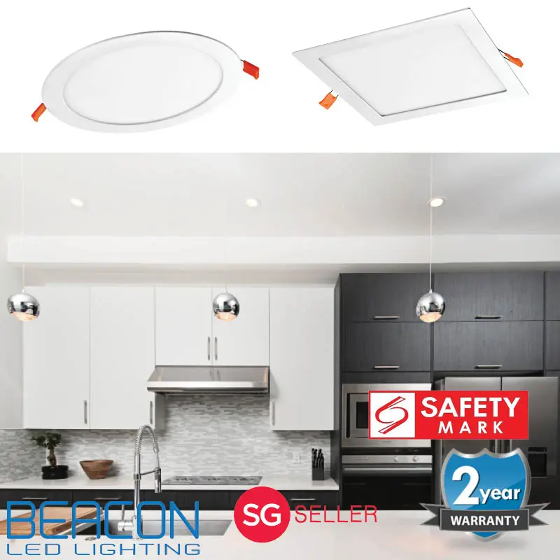 BEACON LED Ultra Slim ROUND/SQUARE Downlight 6W/9W/12W/15W/18W/24W - 2 Year warranty - LONGEST WARRANTY IN MARKET