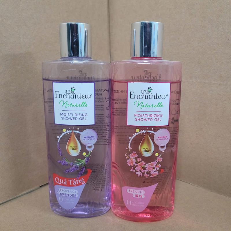 ( hàng khuyến mãi ) Sữa tắm dưỡng da thiên nhiên Enchanteur Naturelle hương hoa Lavender/ Iris 220g