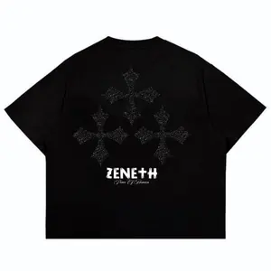 ZENETH - TSHIRT 20s 100% Cotton - Glitter Kaos Unisex Elegant Katun Combed Hitam Oversize