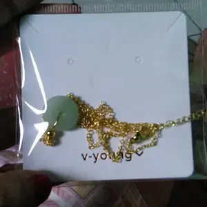 KL06 -- KALUNG EMERALD HIJAU Fashion Model Korea Bentuk Simpel Dan Elegant Anti Karat