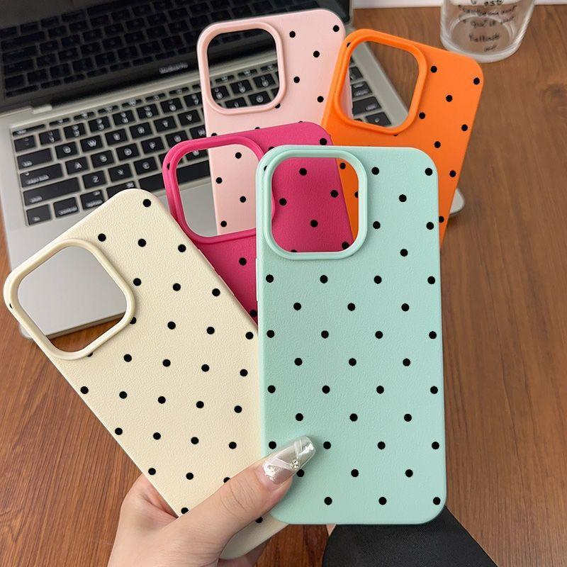 Chấm bi đơn giản phù hợp với ốp lưng iPhone18/17/16/15 14/13/11/7/17pro/17promax đơn giản thời trang 16plus mẫu mới 16pro