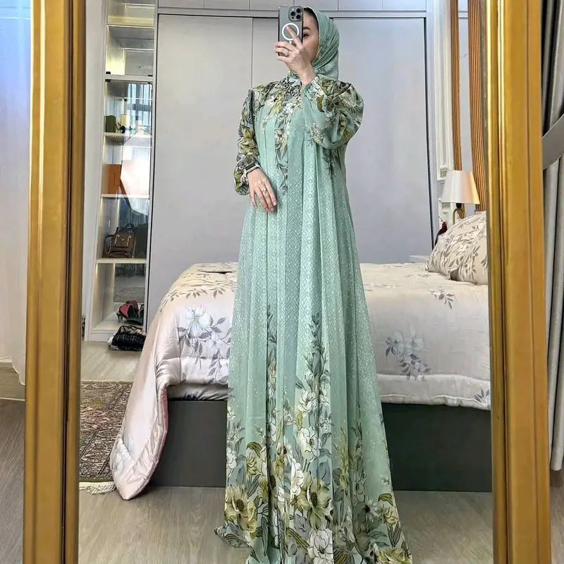 Gamis set hijab arsyila gamis wanita dress mewah busui friendly gamis elegan setelan hijab gamis wanita Panjang rayon Diamond gamis Motif Muslim Rayon Nyaman 5