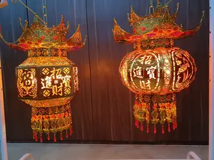 Lentera Imlek Lampion Imlek Dekorasi Hiasan Imlek Lampu Berputar dengan Desain Eksotis dan Lampu Berputar