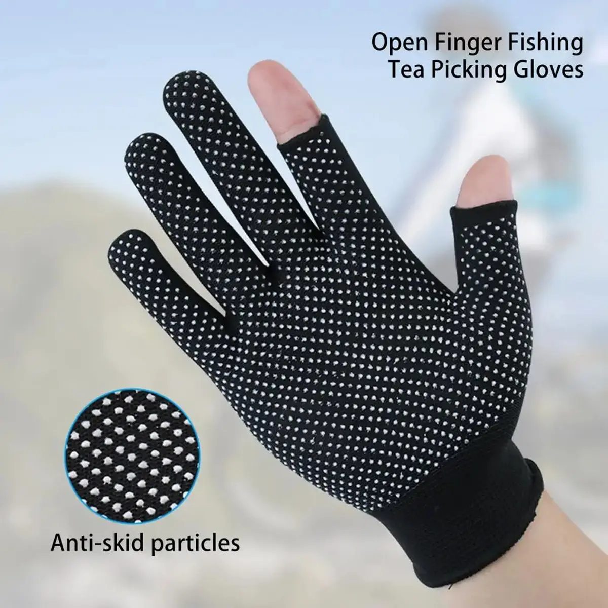 Fingerless Gloves - Anti-slip Sports Gloves - Sun Protection Summer Gloves Open Finger Tea Picking Gloves