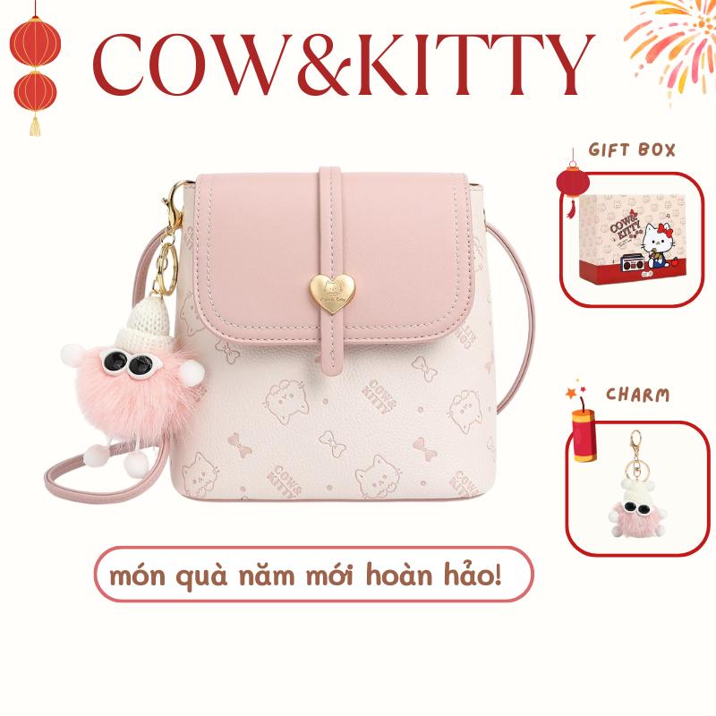Món quà năm mới hoàn hảo!Cow&Kitty- Túi Cổ Điển BORRY ROSA Dành Cho Nữ Túi Đeo Chéo Và Đeo Vai Với Charm Mèo Dễ Thương