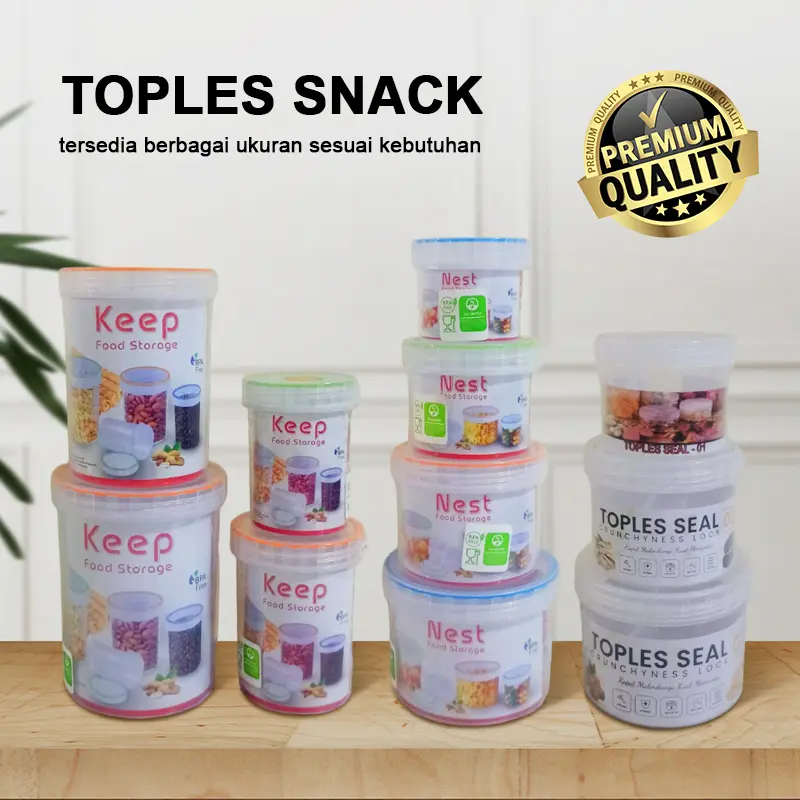 Toples Bening / Toples Plastik / Toples Cemilan / Toples Serbaguna / Toples Tabung