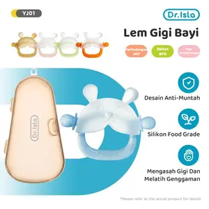 Dr.isla Teether Bayi BPA Free Bahan Keamanan Silikon Kelas Makanan Mainan Gerinda Gigi Bayi YJ01