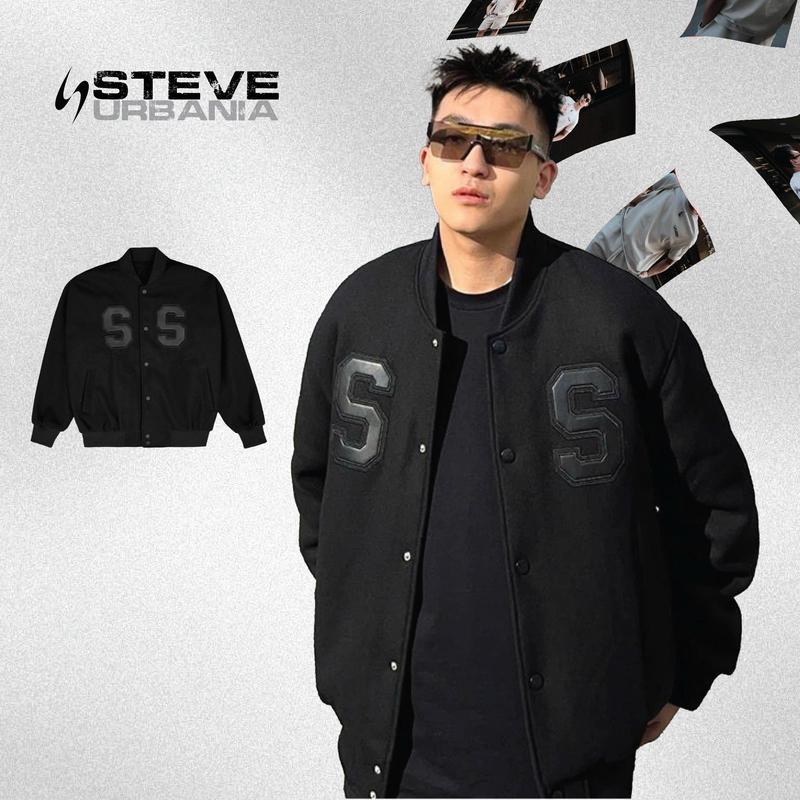 Áo khoác dạ nam nữ Bomber SS , áo khoác unisex dạ phối da cao cấp Màu Đen Nam Menswear - MÃ AK06 Jacket