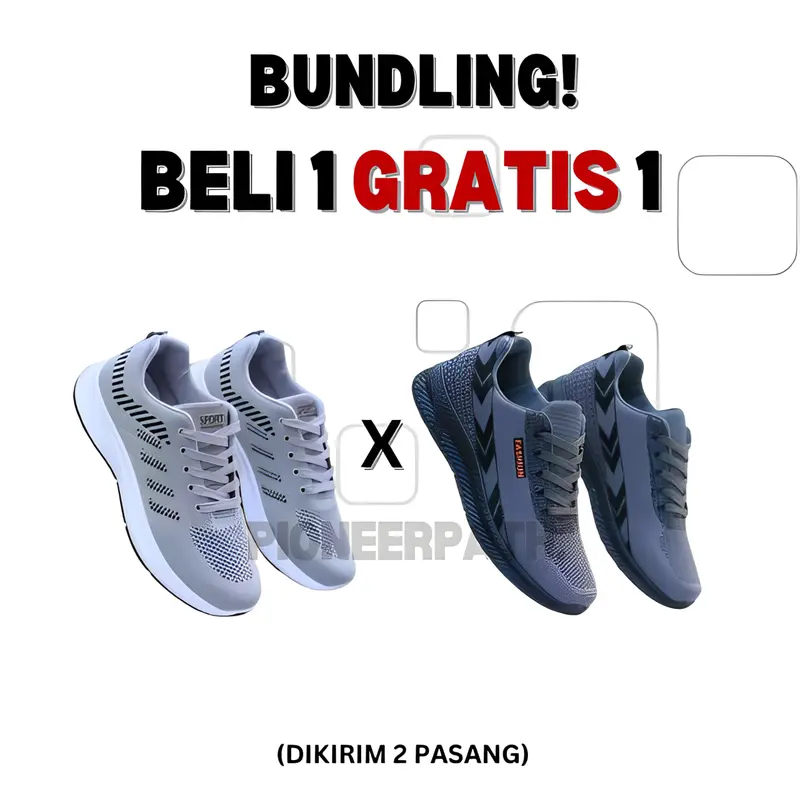 BUY 1 GET 1 PROMO!! Sepatu Sneakers Pria New Model Basic Casual 2