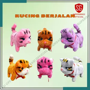 Mainan Boneka Kucing walking cat bisa bunyi dan bergerak