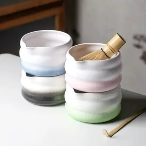 Mangkuk Teh Chawan Japanese Matcha Bowl 500ml Traditional Japanese Matcha Bowl Tea Bowl with Pouring Spout for Office Table Tea Ceremony Party Gift