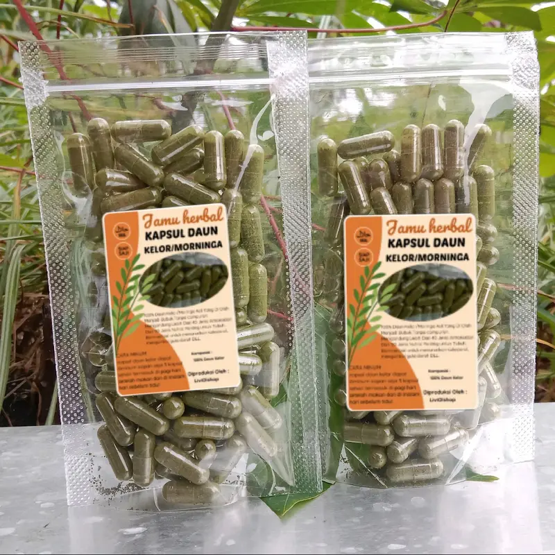 KAPSUL DAUN KELOR/MORINGA ASLI 100% DAUN KELOR ISI KAPSUL 60 1