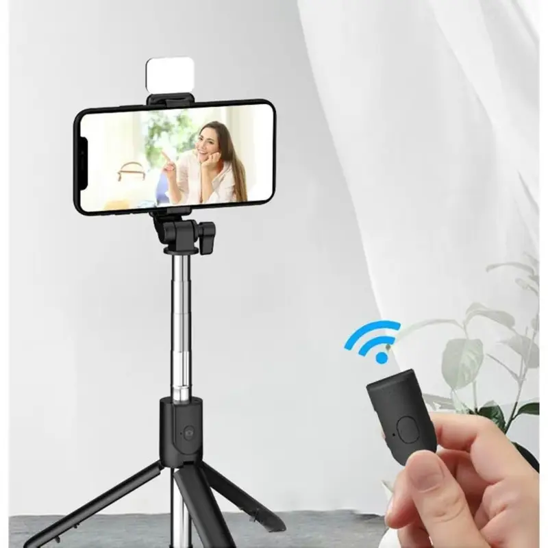 Tongsis Tripod R1S 4 in 1 Multifungsi Tripod Dengan Lampu Led Free Remote Selfie Bluetooth Panjang -+ 70-80 Cm Tripod 2