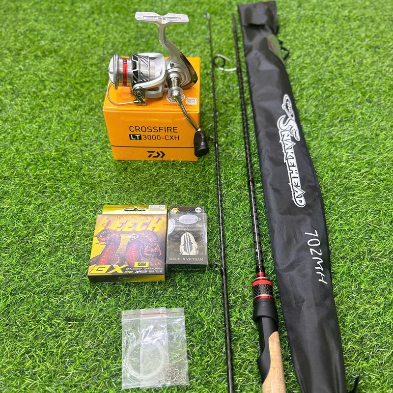   Tặng Dù+Nhái TNQ+Khóa leader  Combo Đứng Daiwa Crossfire LT + Cần TNQ Chịu tải cao  combo cần máy đứng,câu lure  cần câu lure máy câu đứng 