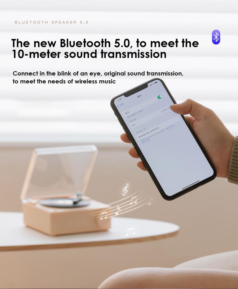 Product Introduction of New alarm clock speaker multifunctional atomic Vintage vinyl Bluetooth speaker phone computer desktop small audio Retro Stereo for Smartphone 27