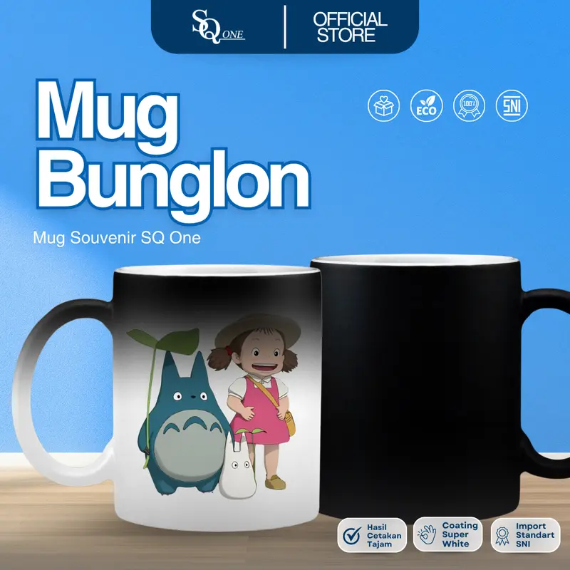 MUG SQONE - MUG BUNGLON BERUBAH WARNA SAAT TERKENA AIR PANAS BISA CUSTOM DESIGN UNTUK SOUVENIR  Kitchenware 3