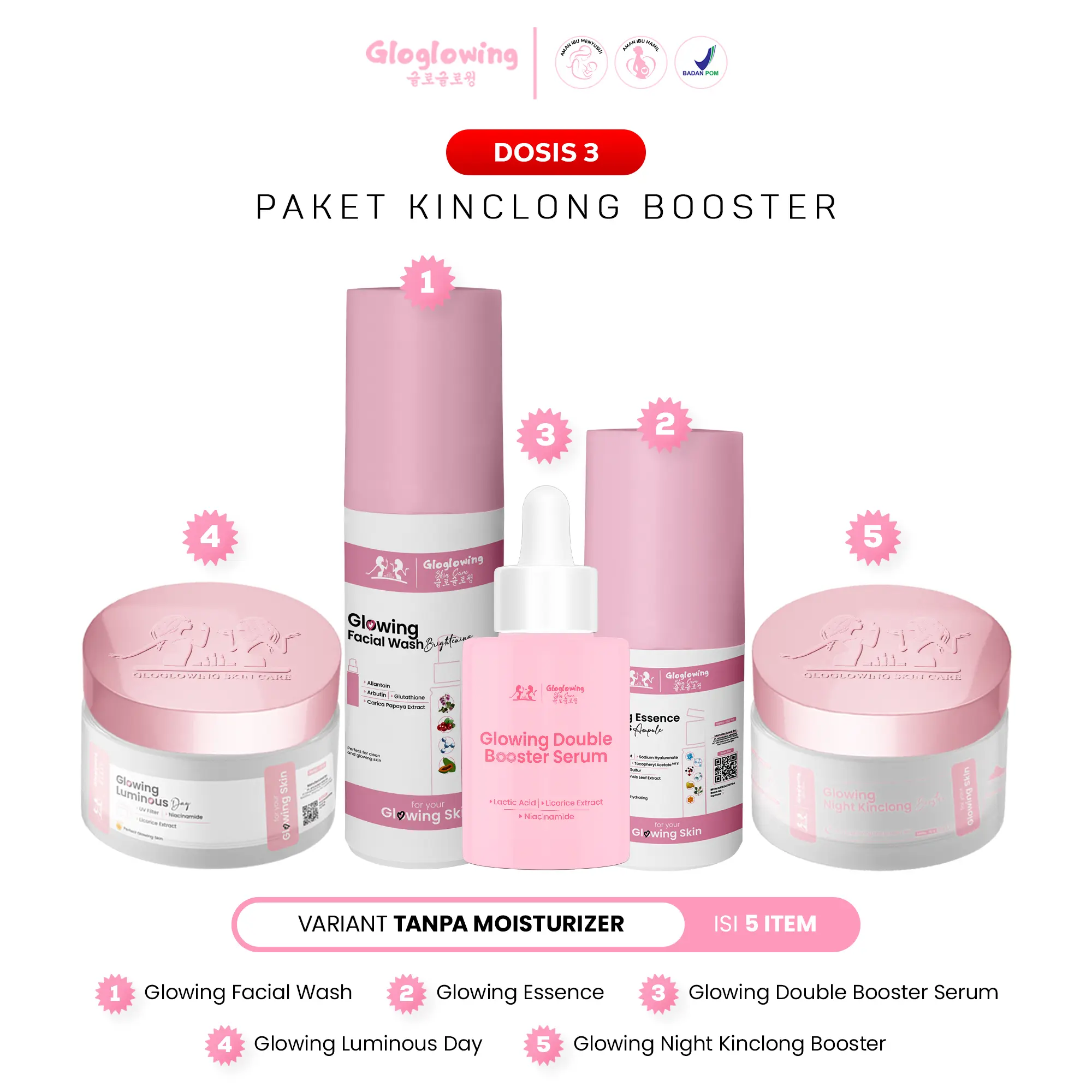 DOSIS 3 - Paket Kinclong Booster - GLOGLOWING SKINCARE
