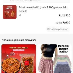 Paket hemat beli 1 gratis 1 200gramseblak mix + sosis goreng pedas daun jeruk masing masing 100 gram