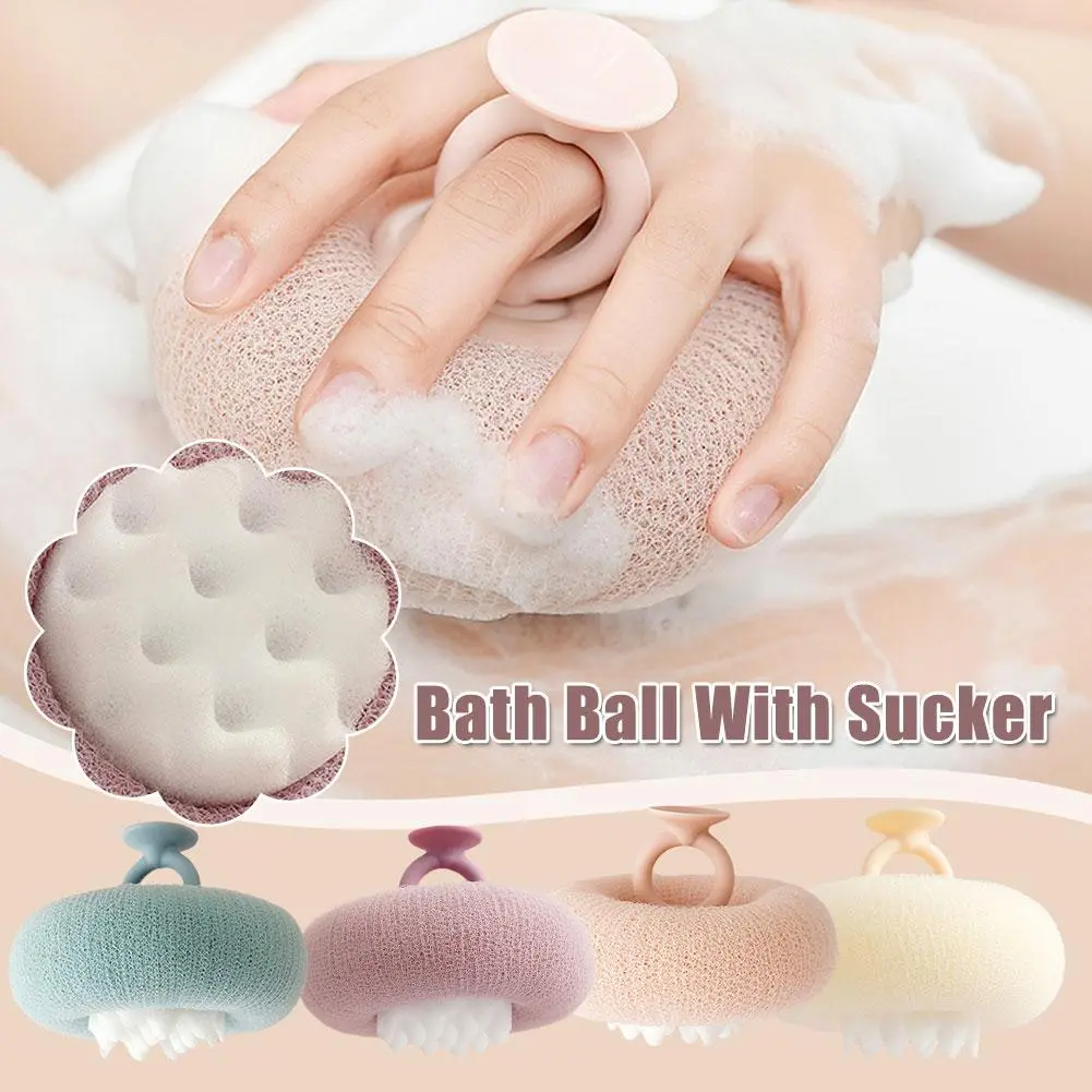 Bóng tẩy tế bào chết Toàn Thân, Miếng Bọt Biển Tắm Toàn Thân, Lưới Xơ Mướp Dụng Cụ Mát Xa 3D Có Hút, Có Thể Được Q1D2