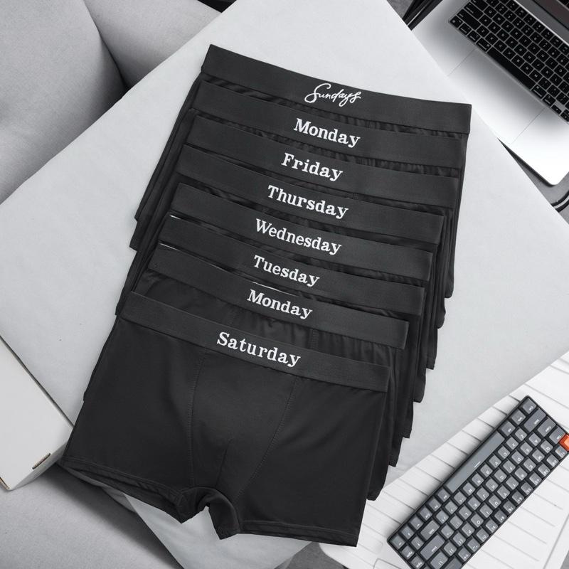 Combo 7 quần sịp ĐÙI Logo chữ dệt. Boxer nam thun lạnh ,mát lạnh cùng mùa hè  D7