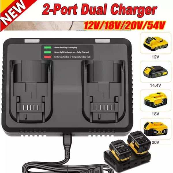 For Dewalt DCB102 Lithium Dual 2 Port Battery Charger DCB184 DCB182 18V 12V-18V 0
