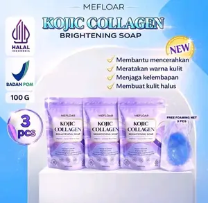 [3 PCS LEBIH HEMAT] Mefloar Sabun KOJIC Soap Collagen Original Mencerahkan Memutihkan Kulit Sabun Wajah dan Badan
